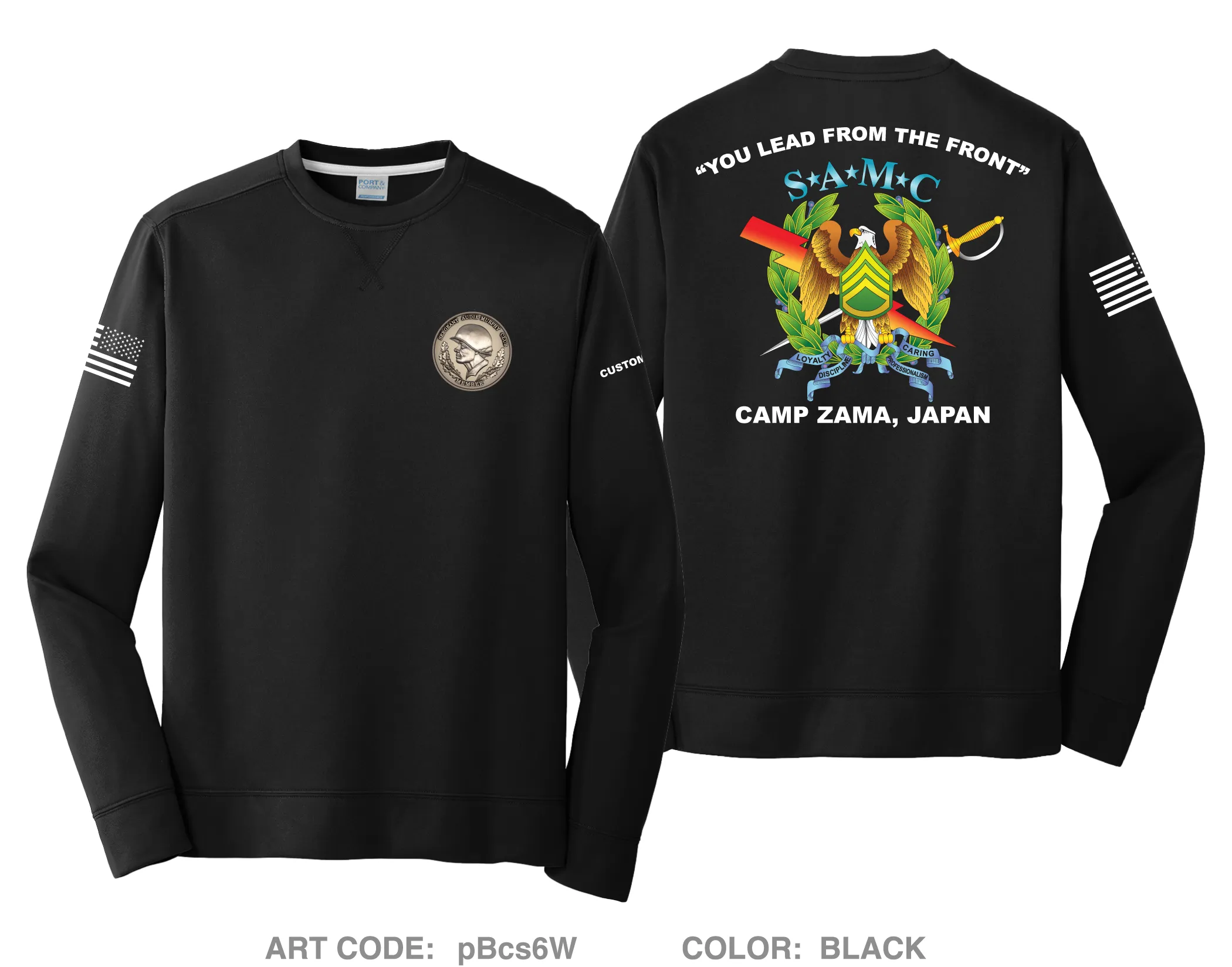 CUSTOM USARJ Sergeant Audie Murphy Club Core Men's Crewneck Performance Sweatshirt - pBcs6W