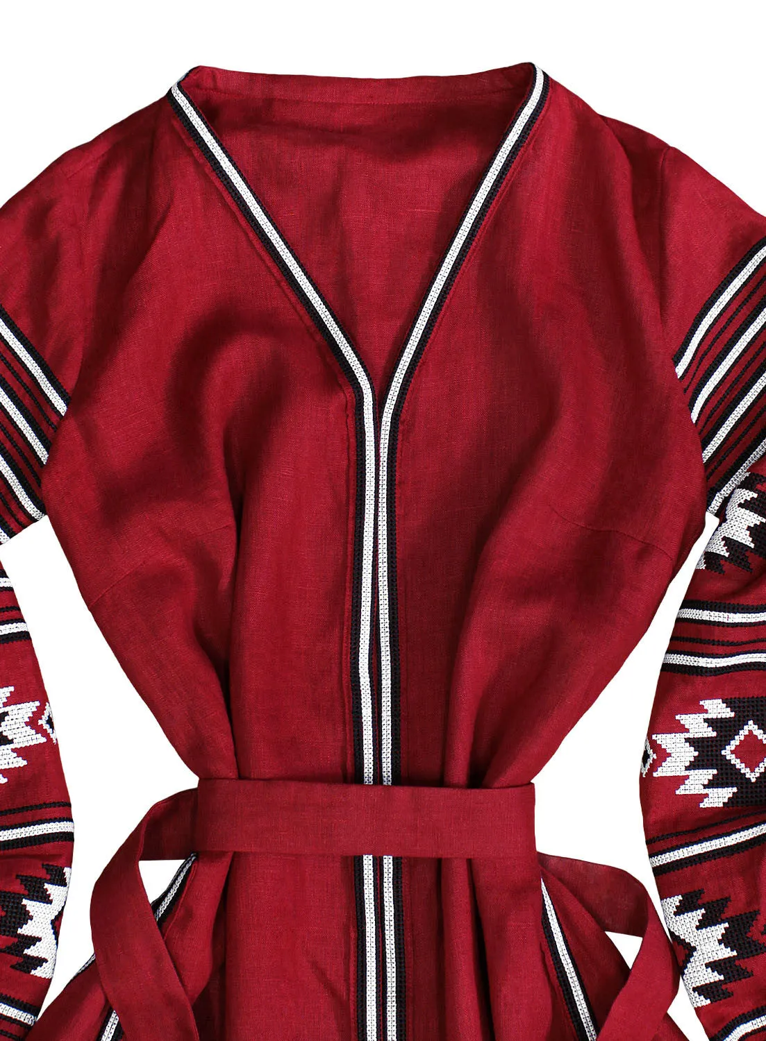 Dark red Boho style kaftan