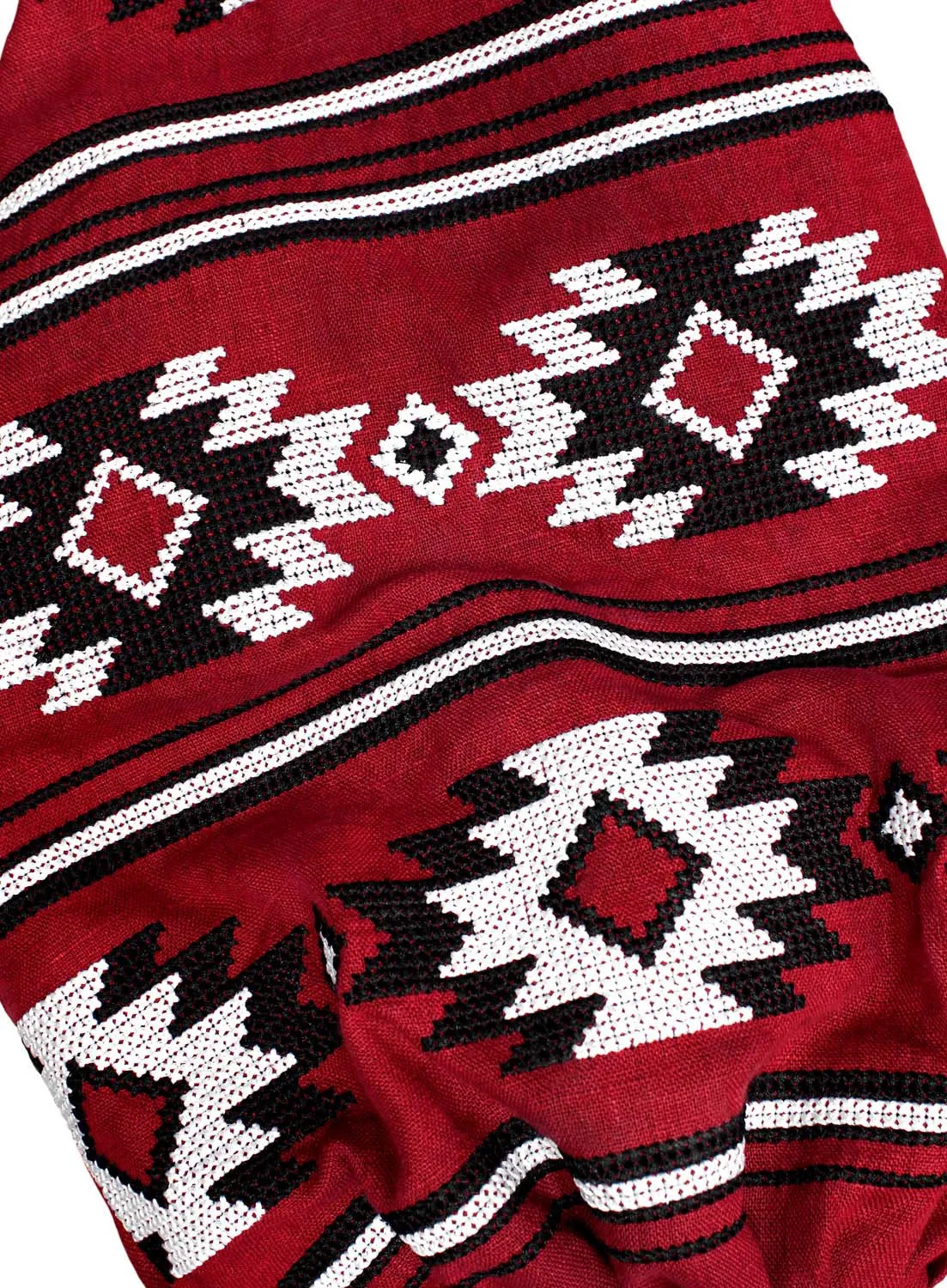 Dark red Boho style kaftan