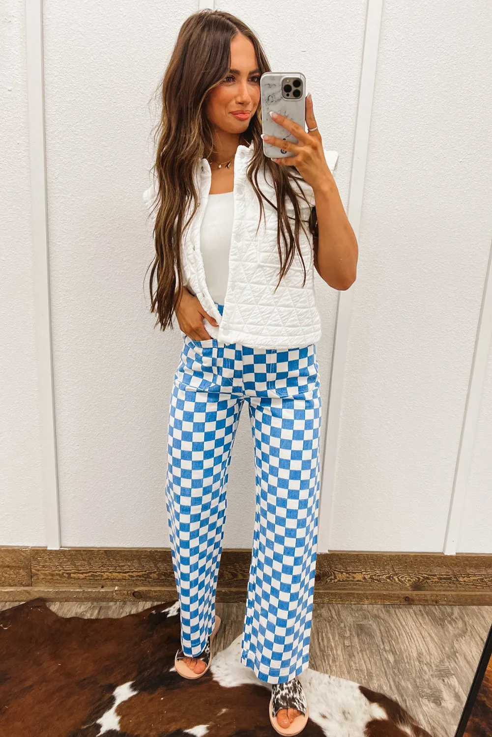 Demi Blue Checkered Pants