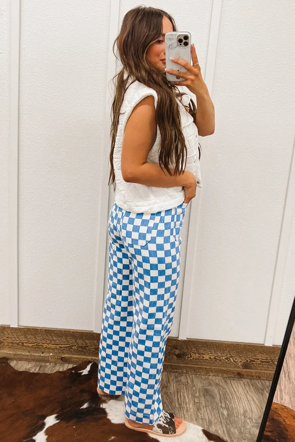 Demi Blue Checkered Pants