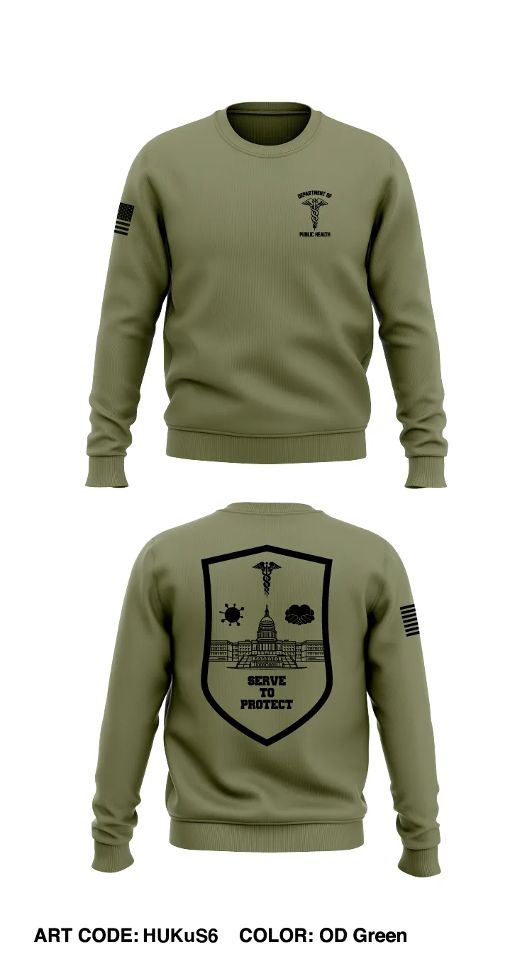 Department of Public Health Store 1 Core Men's Crewneck Performance Sweatshirt - HUKuS6