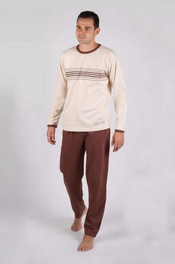 Dilios Branded T-Shirt & Trouser For Men's-Brown & Skin Combo Pack
