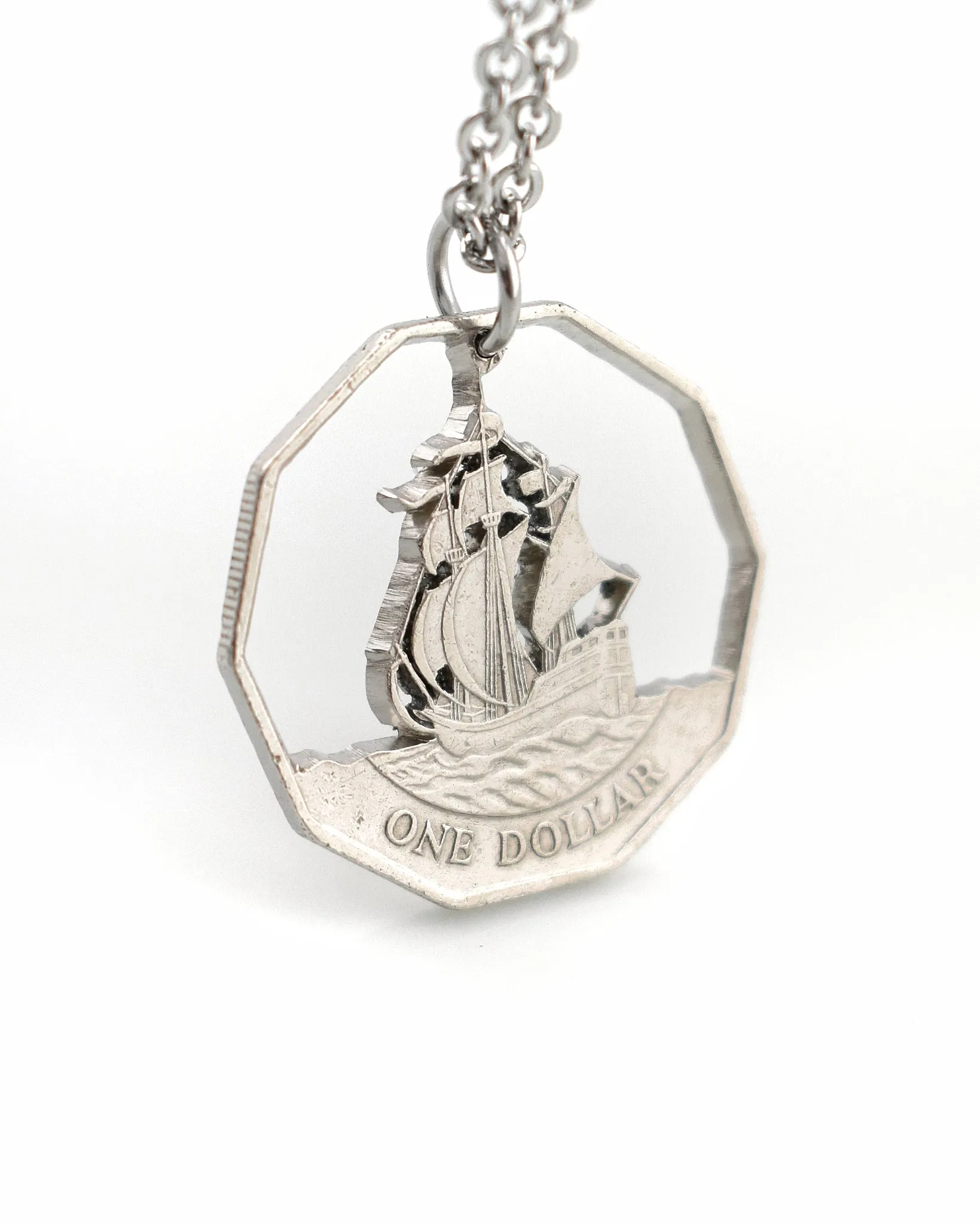 East Caribbean States - Cut Coin Pendant with Ship
