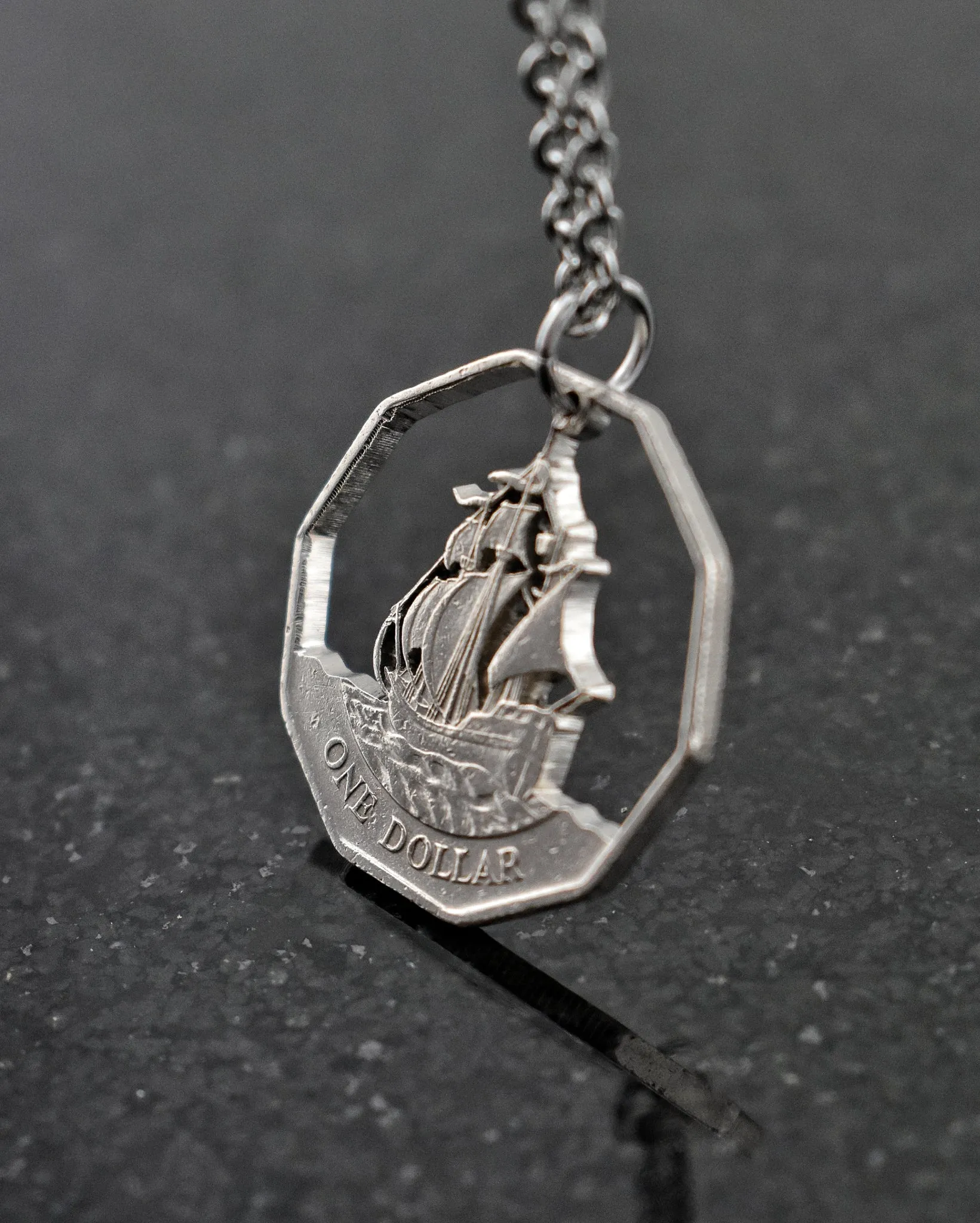 East Caribbean States - Cut Coin Pendant with Ship