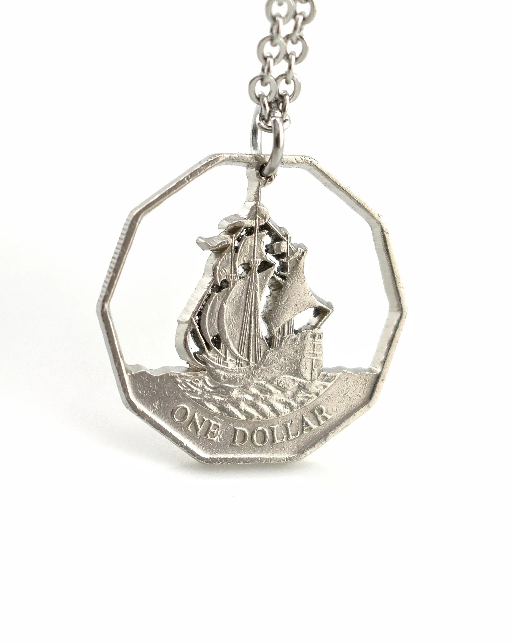 East Caribbean States - Cut Coin Pendant with Ship