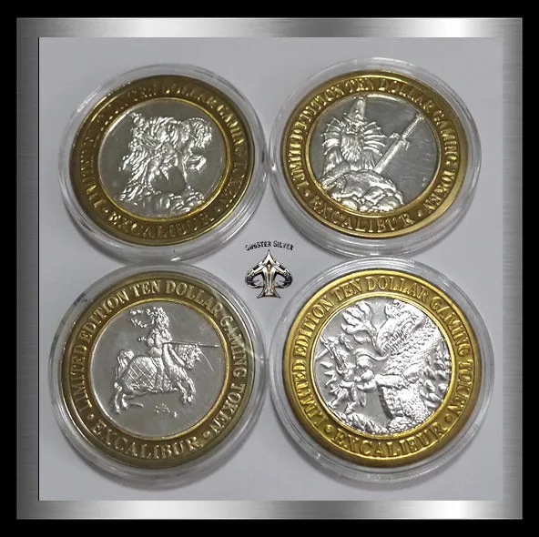 Excalibur Casino 1994 4 Piece Set Of Strikes LM Mint Marks