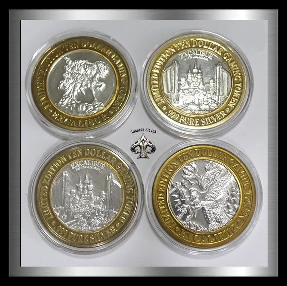 Excalibur Casino 1994 4 Piece Set Of Strikes LM Mint Marks
