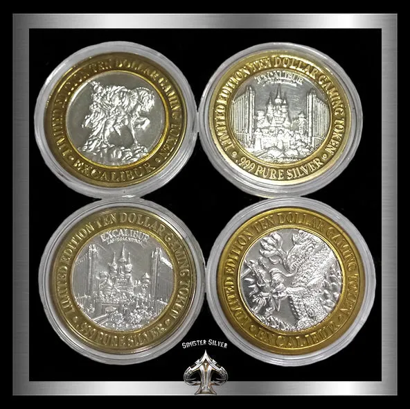 Excalibur Casino 1994 4 Piece Set Of Strikes LM Mint Marks