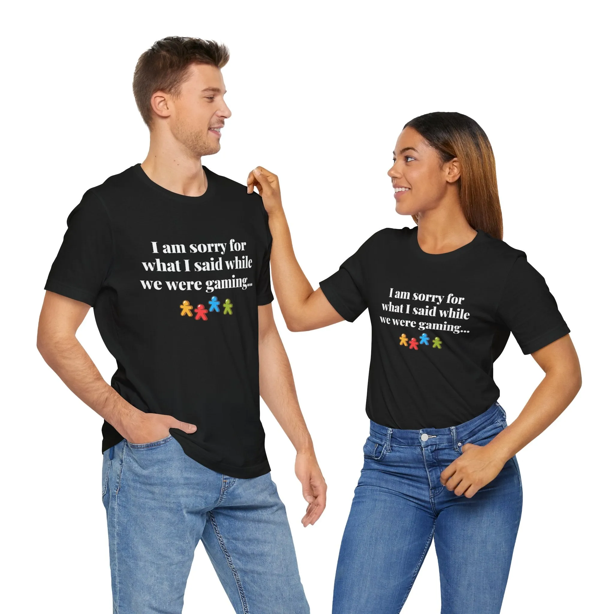 Game Night Apologies T-shirt (Black or Dark Grey)
