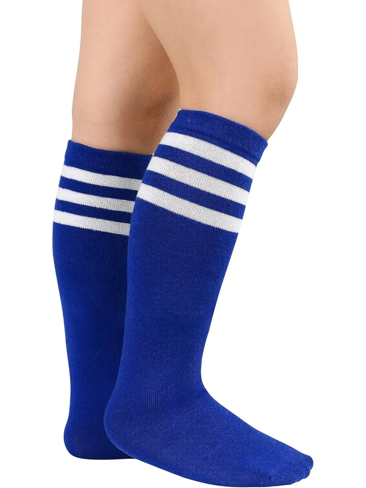 Girls Striped Cotton Knee-High Socks