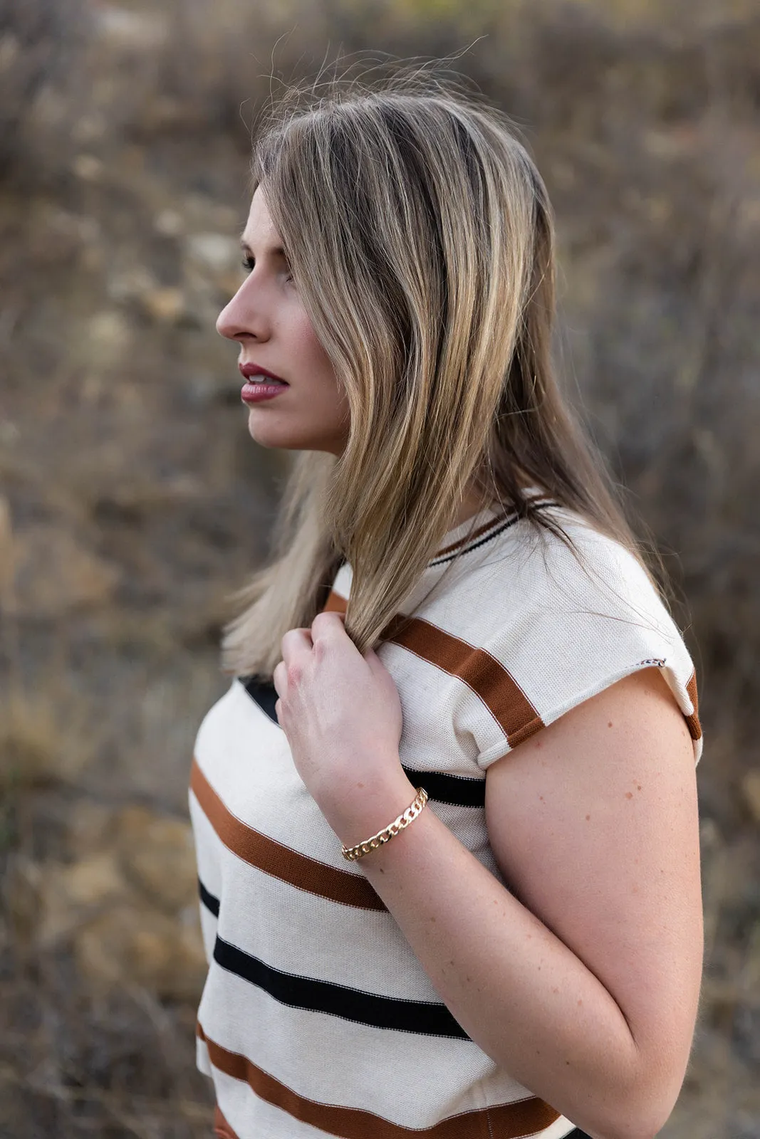 Gold Braid Cuff Style Bracelet