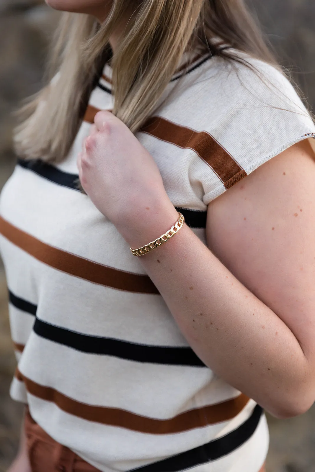 Gold Braid Cuff Style Bracelet