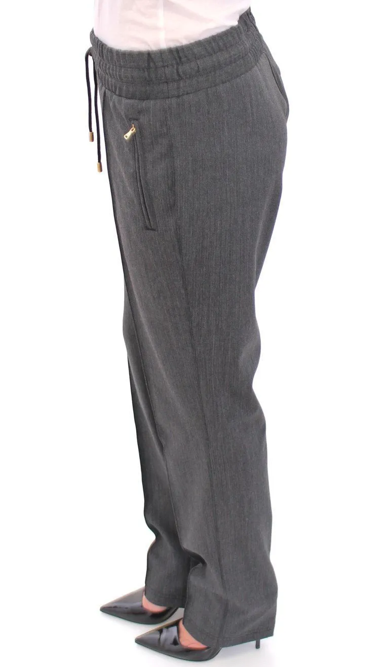 Gray Checkered Chinos Pants Sport