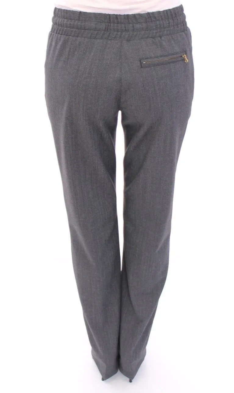Gray Checkered Chinos Pants Sport