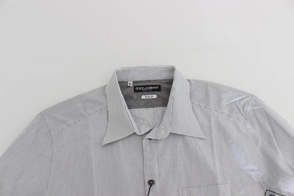 Gray Striped Slim Fit GOLD Casual Shirt