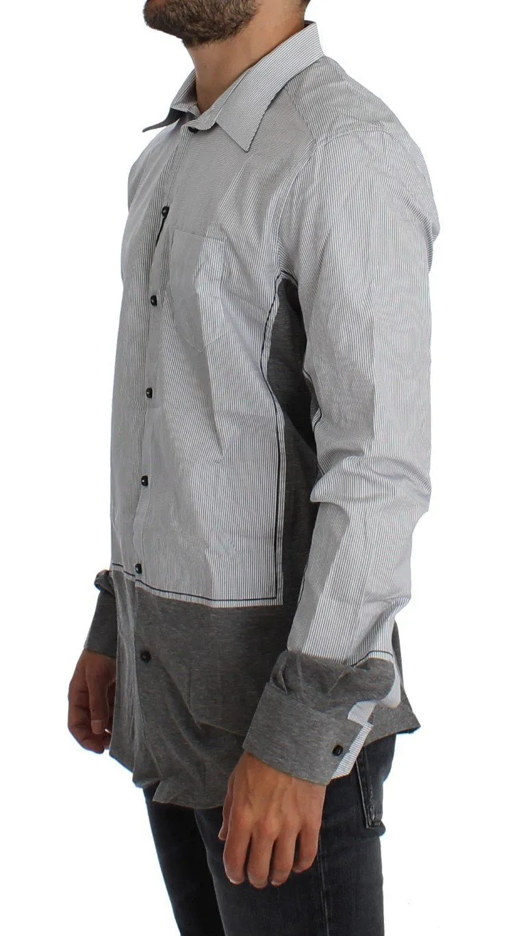 Gray Striped Slim Fit GOLD Casual Shirt