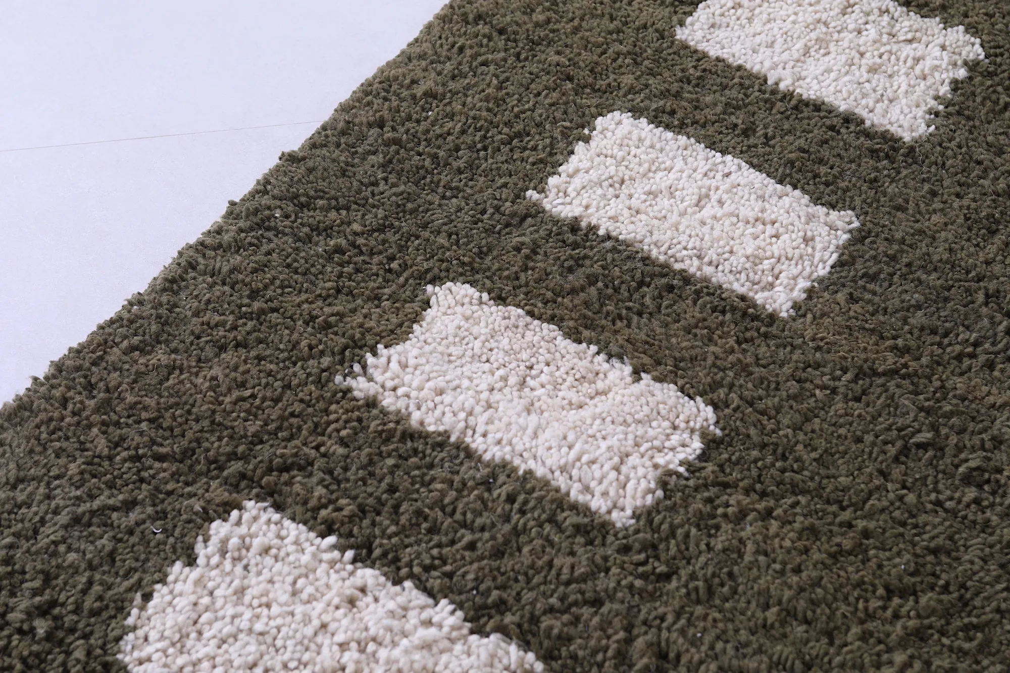 Green checkered rug - Custom Moroccan rug - wool berber rug