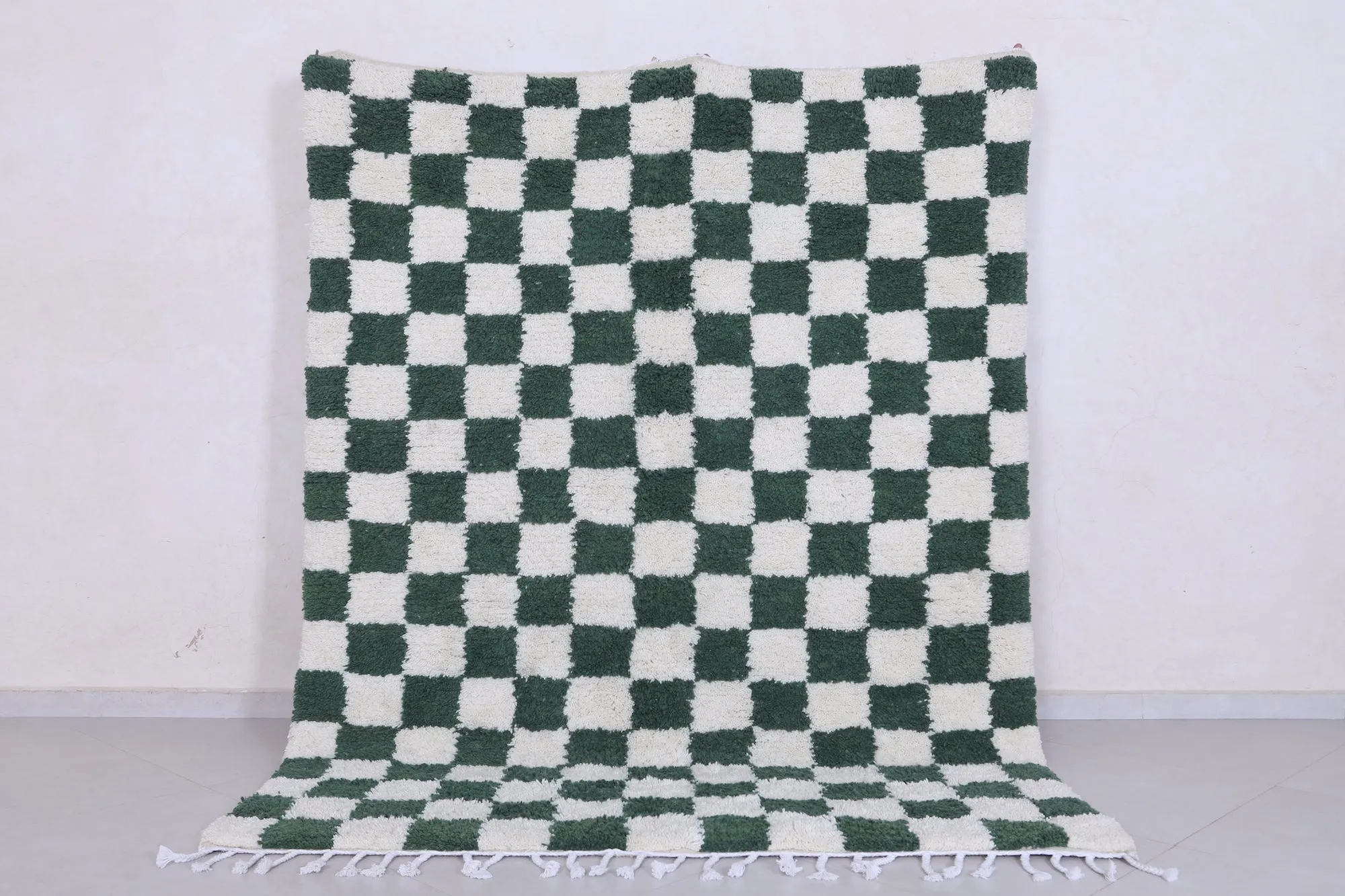Green checkered rug - Moroccan checkered rug - Custom rug
