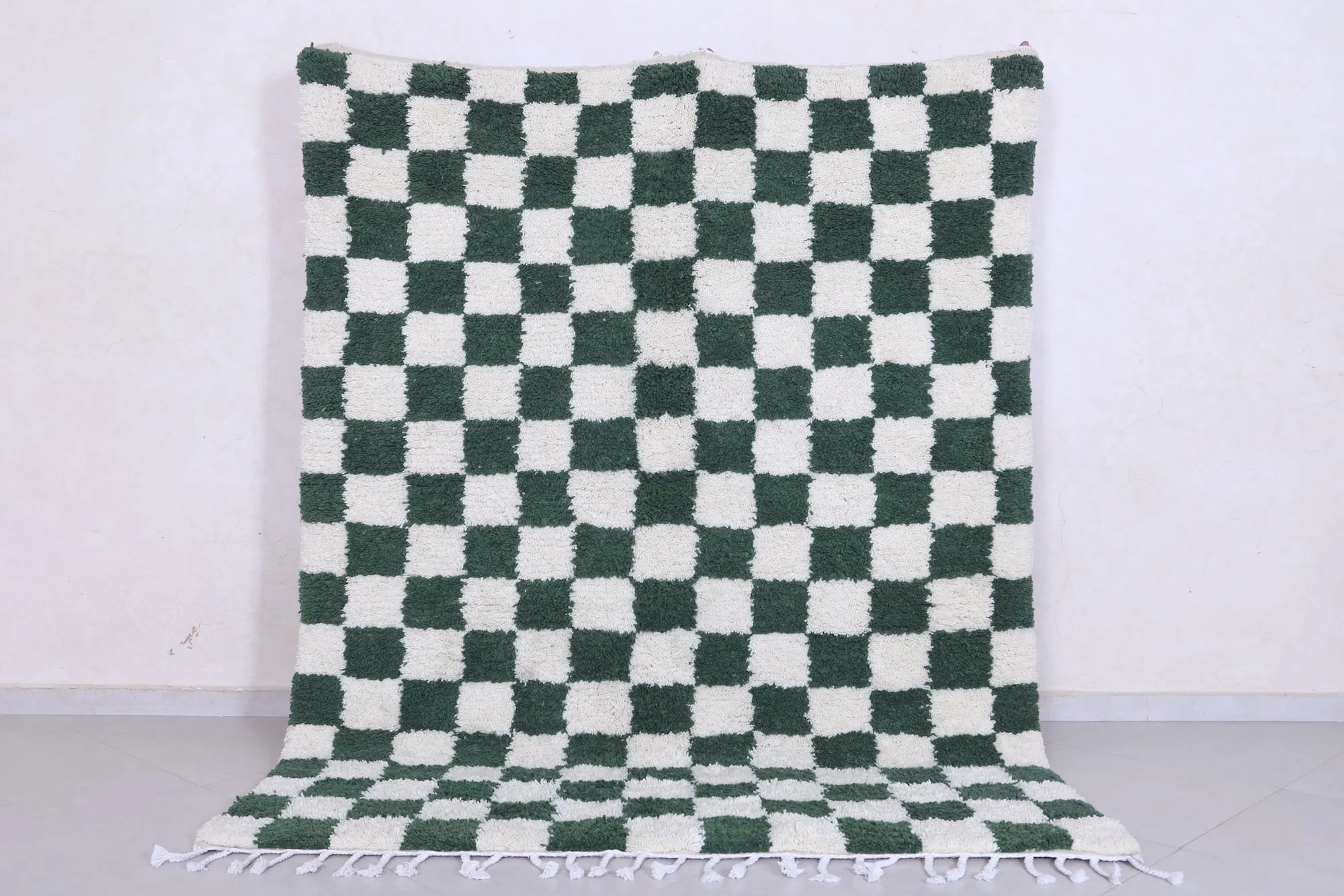 Green checkered rug - Moroccan checkered rug - Custom rug