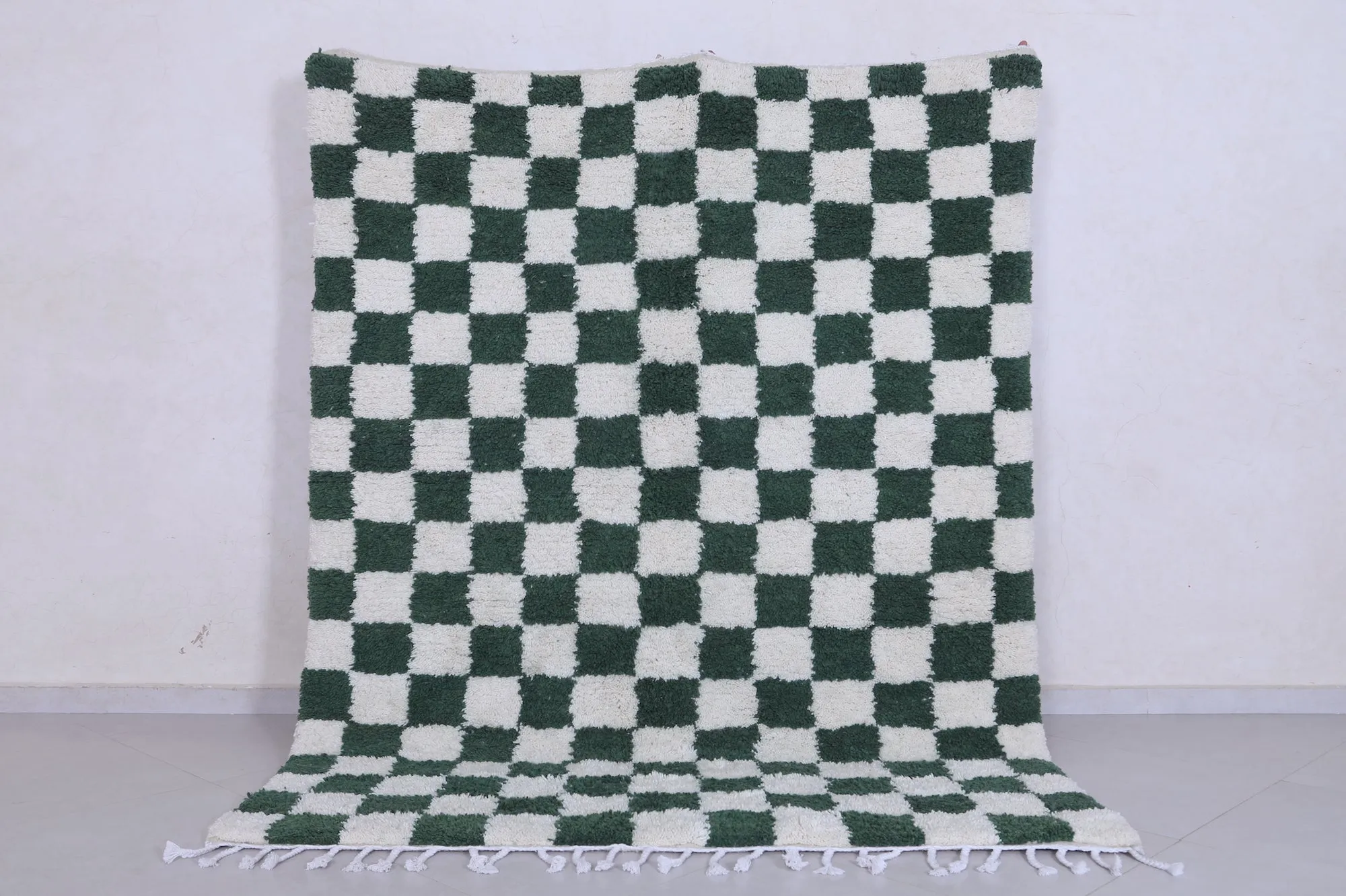 Green checkered rug - Moroccan checkered rug - Custom rug