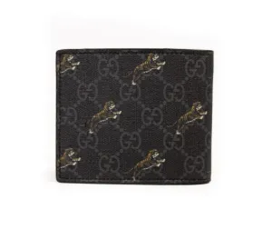 GUCCI GG Black Men's Coin Wallet With Tiger Print