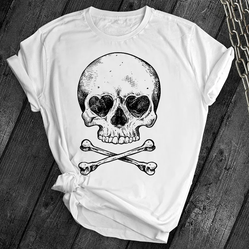 Heart Eyes Skull Crossbones Tee