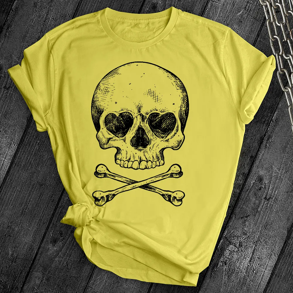 Heart Eyes Skull Crossbones Tee