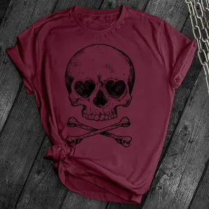 Heart Eyes Skull Crossbones Tee
