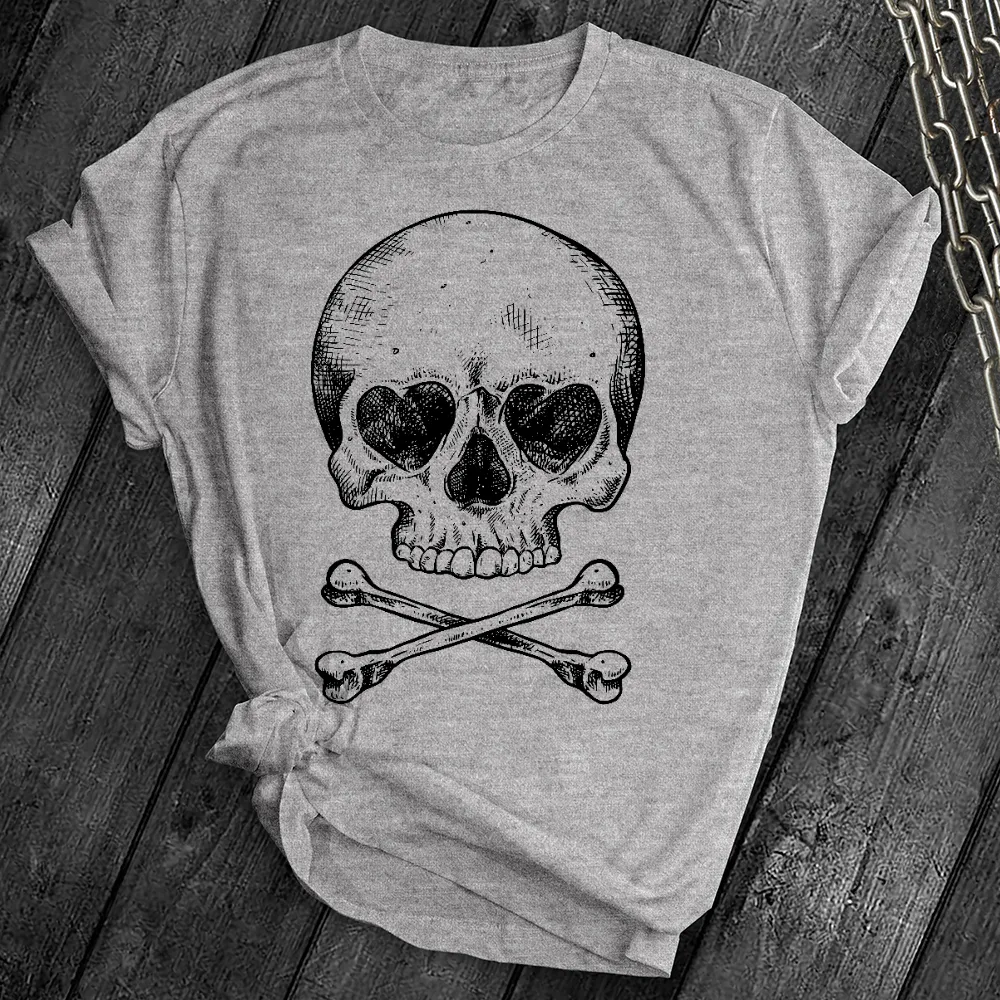 Heart Eyes Skull Crossbones Tee