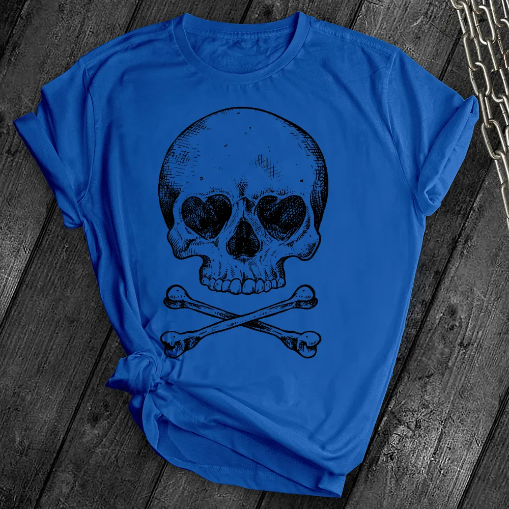 Heart Eyes Skull Crossbones Tee