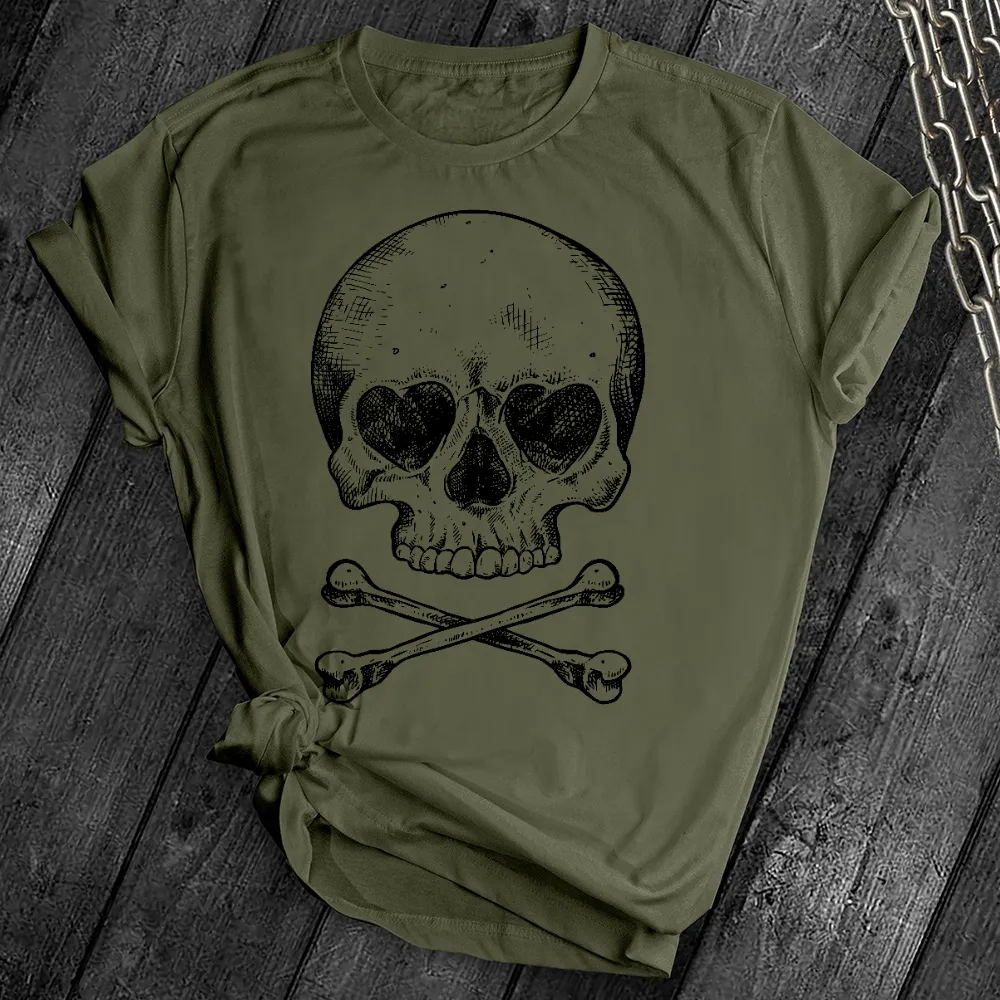 Heart Eyes Skull Crossbones Tee