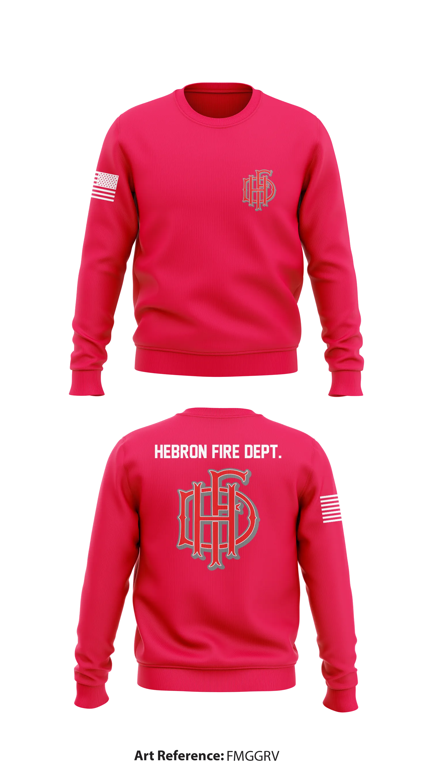 Hebron Fire Dept. Core Men's Crewneck Performance Sweatshirt - FmggRV