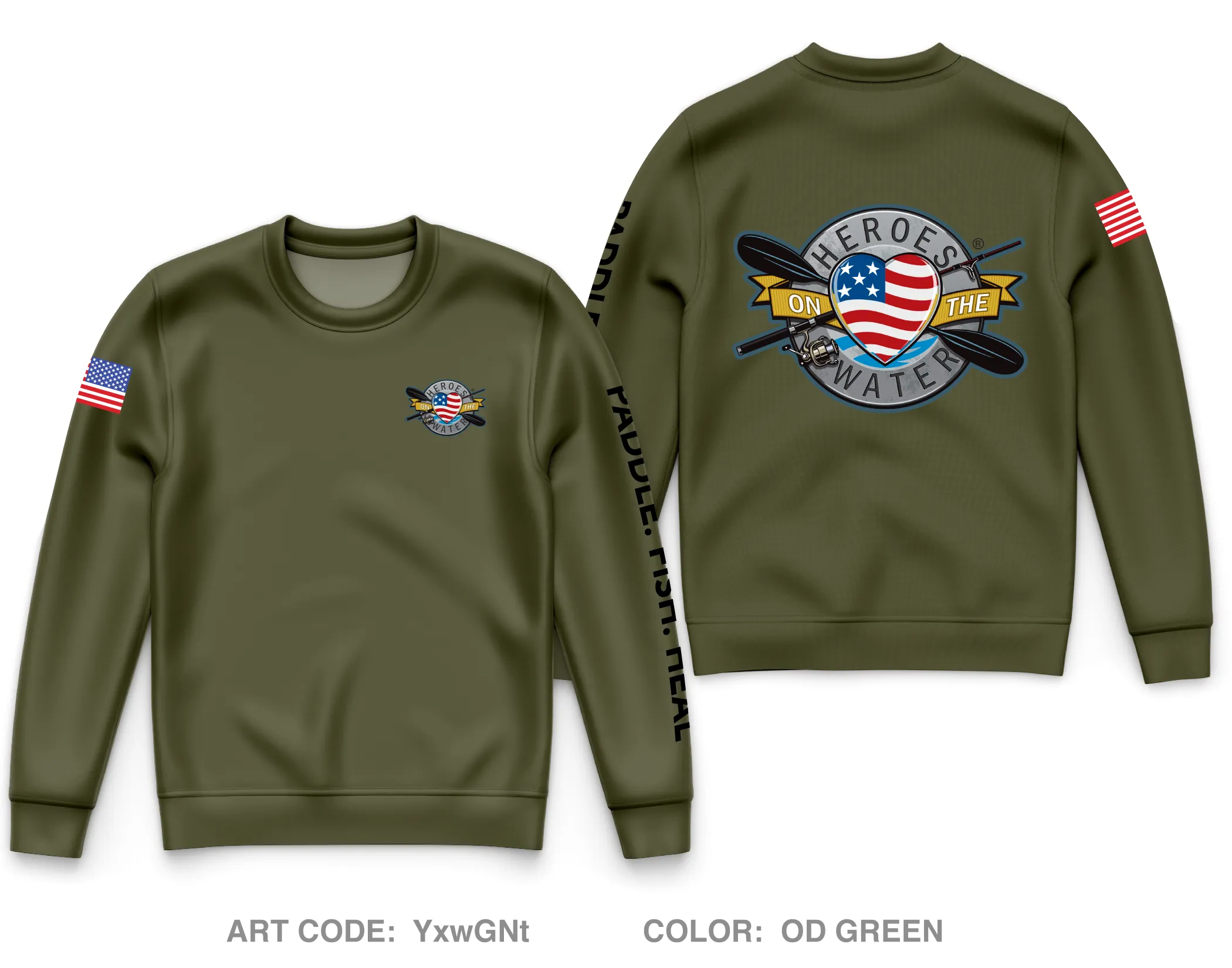 Heroes on the Water - Avila Beach Chapter Fundraising Collection Core Men's Crewneck Performance Sweatshirt - YxwGNt