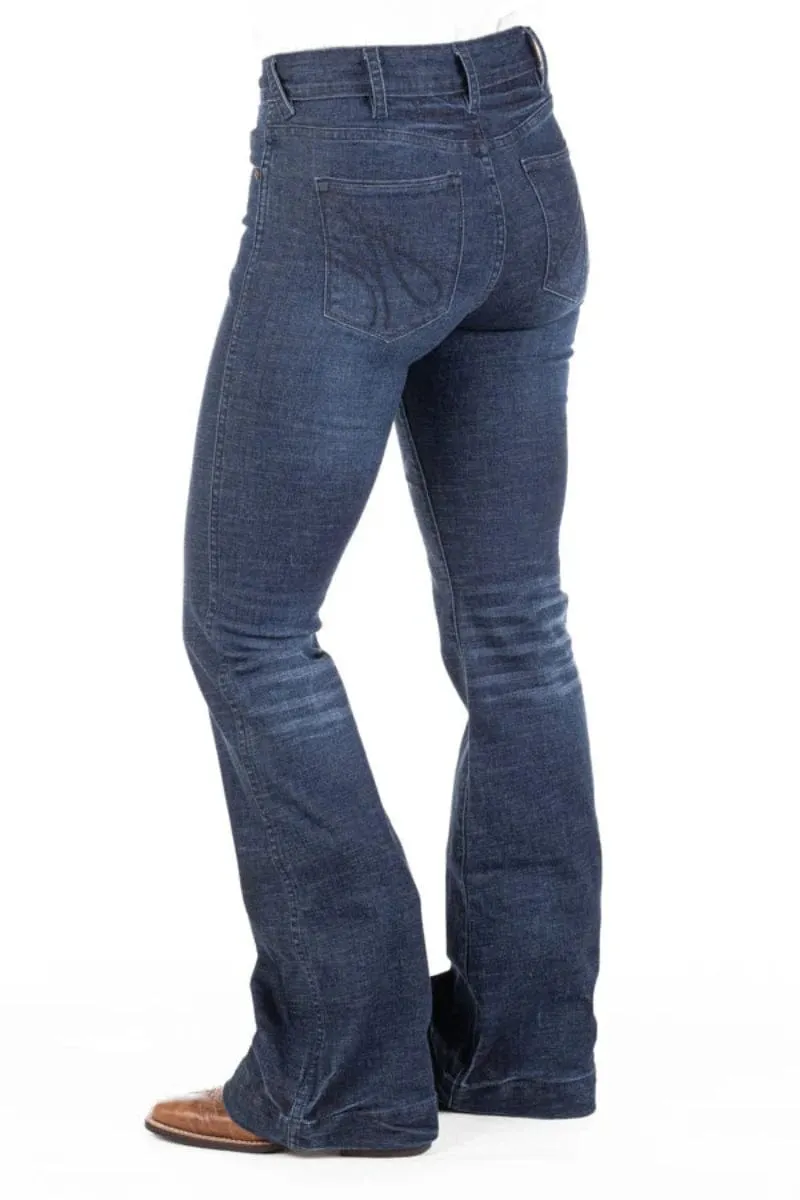 Hitchley and Harrow Womens Baton Rouge Navy Stitch Trousers