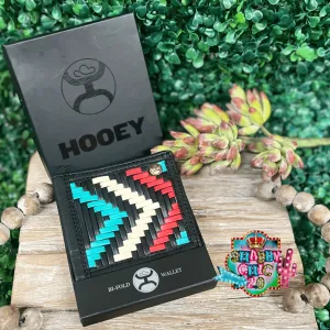 HOOEY  "BLACK HAWK" BIFOLD HOOEY WALLET BLACK/RED W/ AZTEC PRINT