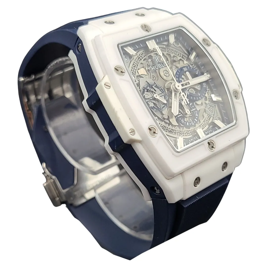 Hublot 541.HX.7170.RX.ASP19  White ceramic blue strap