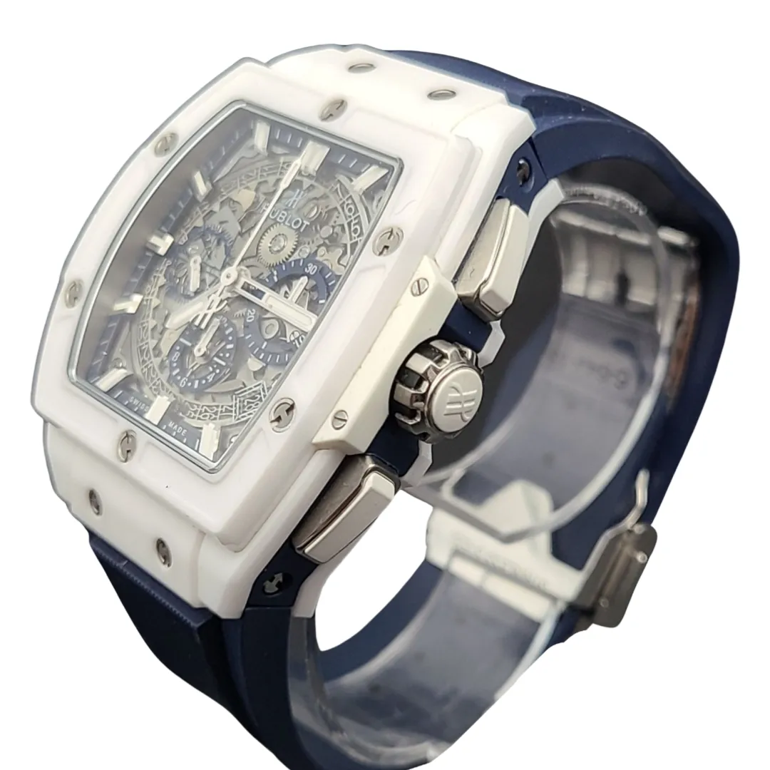 Hublot 541.HX.7170.RX.ASP19  White ceramic blue strap