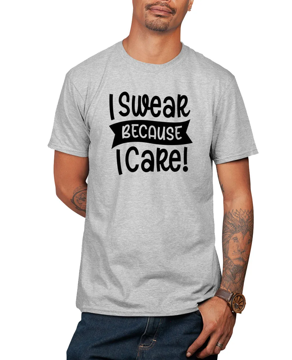I swear because i care humor t-shirt, novelty t-shirt