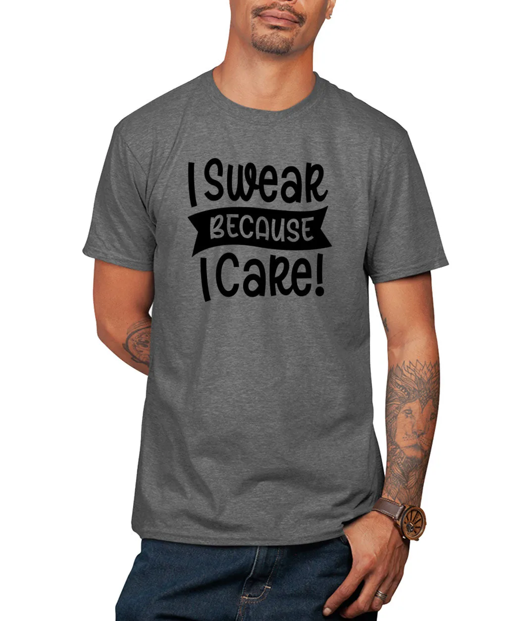 I swear because i care humor t-shirt, novelty t-shirt