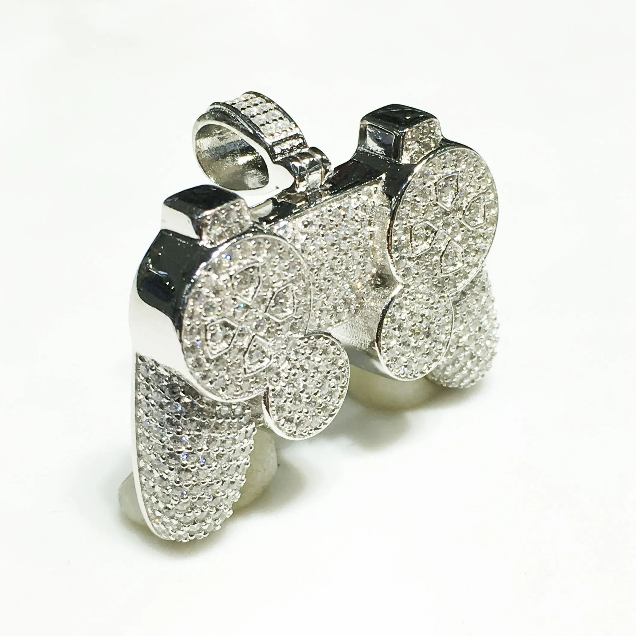 Iced-Out Dualshock Controller Pendant (Silver)