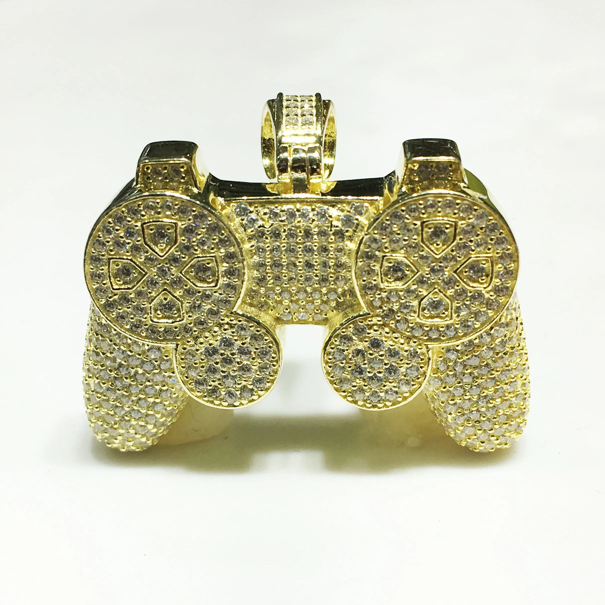 Iced-Out Dualshock Controller Pendant (Silver)