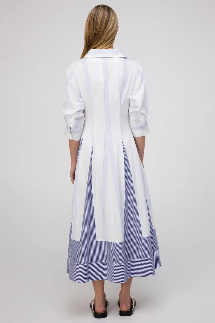 Jazz Pintuck Striped Dress