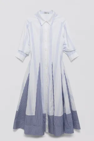 Jazz Pintuck Striped Dress