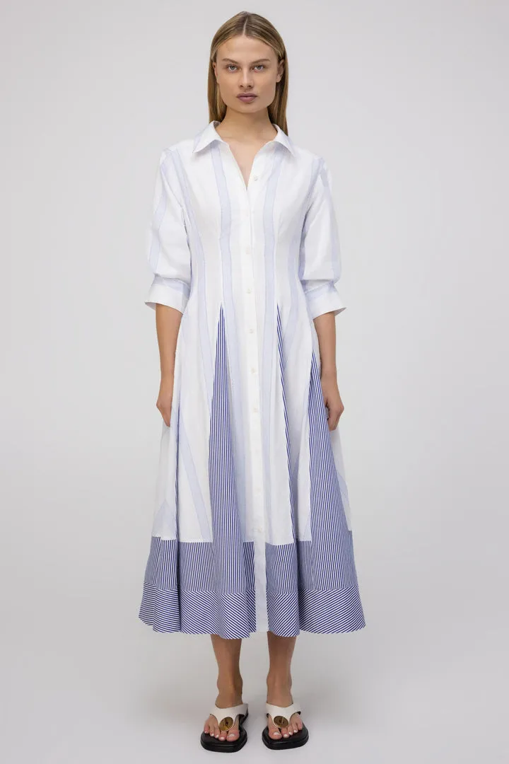 Jazz Pintuck Striped Dress