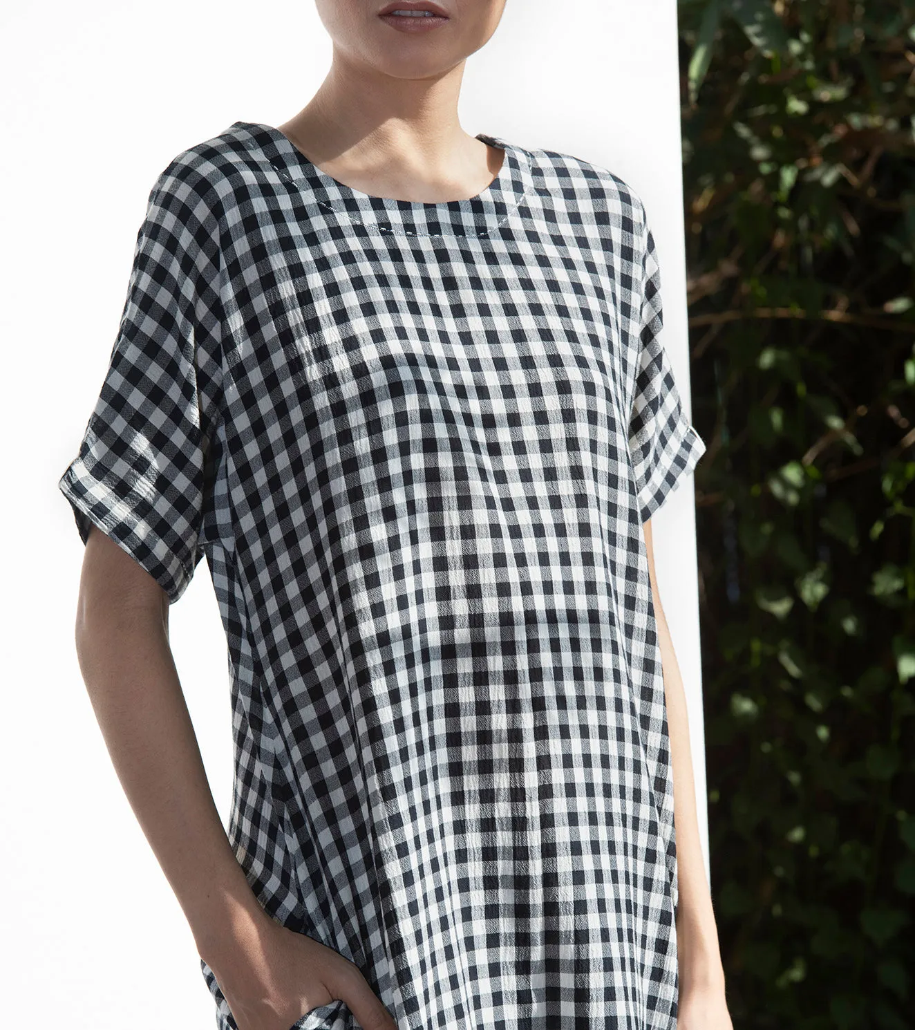 Khara Kapas Hellebore Checkered Tunic & Pants Set
