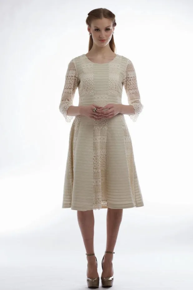 Lace Princess Panel Dress (Natural) Style # 1760
