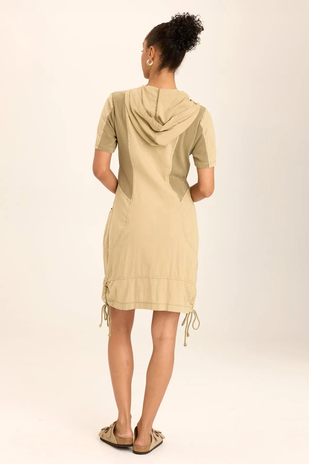 Lenchen Linen/Stretch Hooded Mini Jacket-Dress