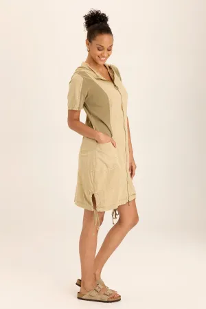 Lenchen Linen/Stretch Hooded Mini Jacket-Dress