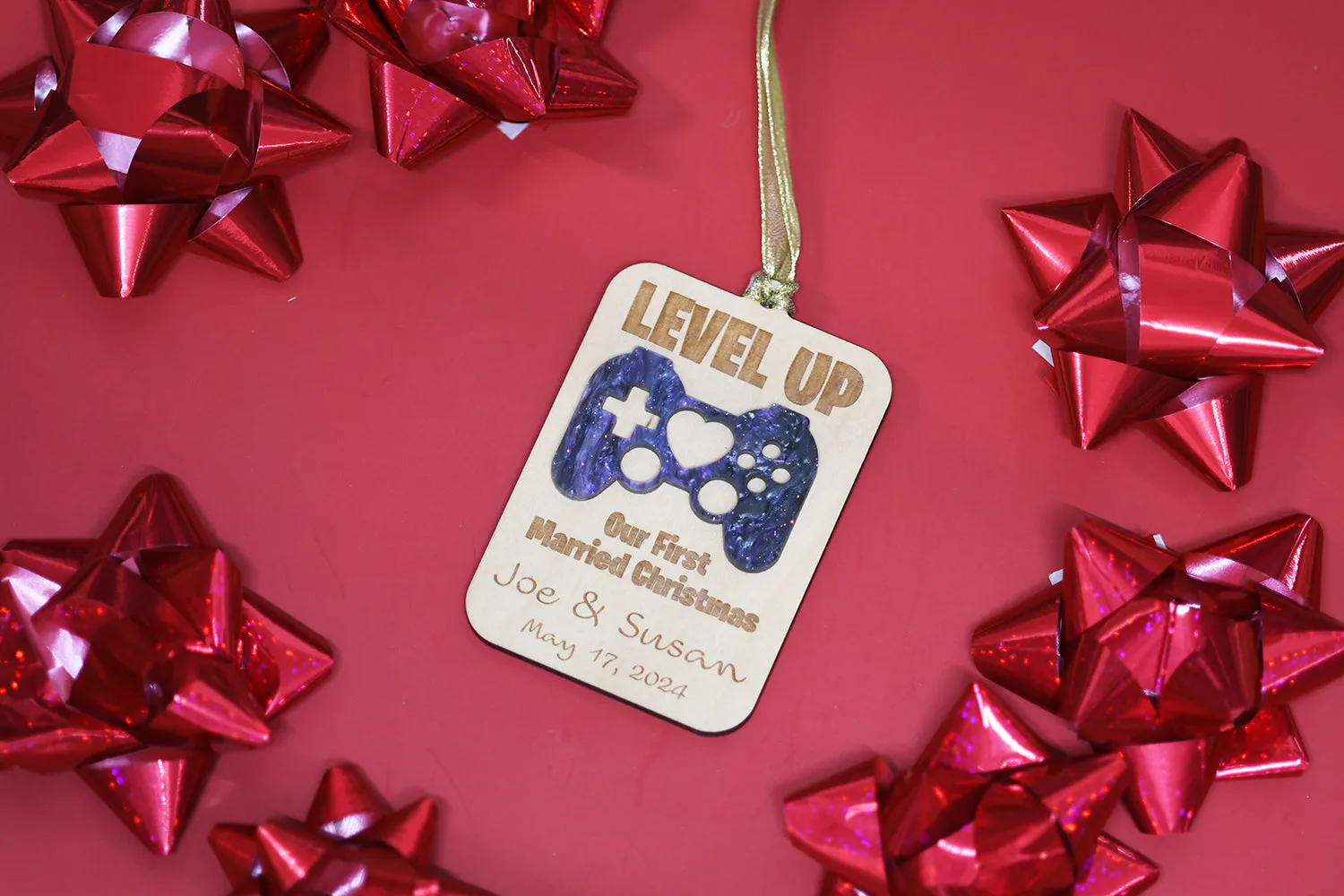 Level Up - First Married Christmas Ornament